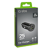 SBS TECRPD25W autós töltő 25W USB-A USB-C tápellátással - fekete