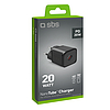 SBS TETRGAN1C20K 20W GaN USB-C fali töltő tápellátással - fekete