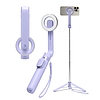 Spigen - Selfie Stick (S571W) - MagSafe kompatibilis, állvánnyal, stabil, Bluetooth, iOS és Android rendszerhez - Levendula (KF2338311)