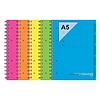 Spirálfüzet (Preject Book) négyzetrácsos, 5 regiszter, 120 lapos, mikroperforált, A5, ORNA "FLUO", vegyes szín (ARD0236FLU)