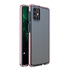 Spring Case átlátszó TPU gél védőborítás színes kerettel a Samsung Galaxy M31s világos rózsaszínhez