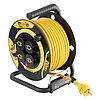 STANLEY SXECCL27ARE kültéri kábeldob, 20 m, IP44-es védelem, kábelvezető, masszív fém láb, H07RN-F 3G1,5 mm2 kábel, max. 3000 W