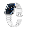 Szíj Háromszoros védőszíj Apple Watch SE-hez, 8, 7, 6, 5, 4, 3, 2, 1 (41, 40, 38 mm) karkötő fehér