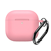 Szilikon tok Airpods 4-hez karabinerrel - rózsaszín