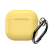 Szilikon tok Airpods 4-hez karabinerrel - sárga