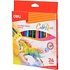 Színes ceruzakészlet, háromszögletű, DELI Color Run, 24 különböző szín (DEC00320)