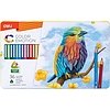 Színes ceruzakészlet, háromszögletű, fémdobozos, DELI Color Emotion, 36 különböző szín (DEC00235)