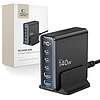 Tech-Protect DC140W-GAN 5 portos PD140W/QC3.0 töltőállomás - fekete