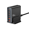 Tech-protect DC80W-GAN 6 portos PD80W/QC3.0 töltőállomás - fekete