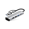 Tech-Protect HB03 HUB Adapter 5in1 USB-C + USB2.0 + USB3.0 + RJ45 - szürke