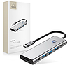 Tech-Protect HB04 HUB Adapter 9in1 USB-C + USB2.0 + USB3.0 + HDMI 4K 60Hz + SD / TF + PD100W + AV3.5 - szürke
