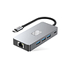 Tech-Protect HB05 HUB 9in1 USB-C + USB2.0 + USB3.0 + HDMI 4K 60HZ + SD / TF + PD100W + RJ45 adapter - szürke