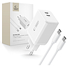 Tech-Protect NC45W-GAN 2-PORTOS PD45W töltő + TYPE-C kábel - fehér