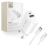 Tech-Protect NCA30 PD 30W QC3.0 USB-A / USB-C fali töltő + USB-C / Lightning kábel 100cm - fehér
