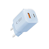 Tech-Protect NCM33W 2 portos PD33W/QC3.0 fali töltő - kék