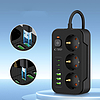 Tech-Protect PC3X6 elosztó 3 aljzat 240V + 3xUSB-A + 3xUSB-C 200cm - fekete