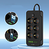 Tech-Protect PC6X6 elosztó 6 aljzat 240V + 3xUSB-A + 3xUSB-C 200cm - fekete