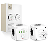 Tech-Protect PCL3x4 elosztó, 2x USB-A, 2x USB-C, 3x AC típusú Schuko - fehér