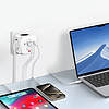 Tech-Protect PCL3x4 elosztó, 2x USB-A, 2x USB-C, 3x AC típusú Schuko - fehér