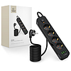 Tech-Protect PCL4X3 elosztó 4 aljzat 240V + 2xUSB-A + 1xUSB-C 200 cm - fekete