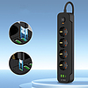 Tech-Protect PCL4X3 elosztó 4 aljzat 240V + 2xUSB-A + 1xUSB-C 200 cm - fekete