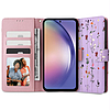 Tech-Protect pénztárca tok Samsung Galaxy A54 5G-hez - lila virágok