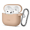 Tech-Protect szilikon akasztós tok AirPods 4-hez - bézs