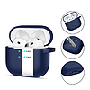 Tech-Protect szilikon akasztós tok AirPods 4-hez - sötétkék