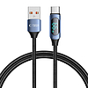 Tech-Protect UltraBoost kábel LED kijelzővel USB-C / USB-A 66W 6A 1m - kék