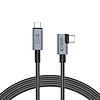 Tech-Protect UltraBoost Max L USB-C 4.0 (egyenes) / USB-C 4.0 (ferde) PD 240W 8K 40Gbps 1.5m kábel - szürke