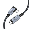 Tech-Protect UltraBoost Max L USB-C 4.0 (egyenes) / USB-C 4.0 (ferde) PD 240W 8K 40Gbps 1.5m kábel - szürke