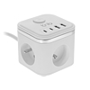 TNB Elosztó 3 aljzattal + 4 USB porttal (2 USB-A + 2 USB-C) BE/KI gomb
