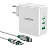 Töltő MOKiN PD140W 2C1A GaN 2xUSB-C 1xUSB-A fekete (PA0701)