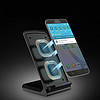 Töltőállvány android és iPhone készülékekhez, vezeték nélküli gyorstöltő, fekete (G-A15)