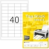TopStick No. 8658 univerzális 48,5x25,4mm méretű, fehér öntapadós etikett címke A4-es íven - 4000 címke / doboz - 100 ív / doboz (TopStick 8658)