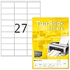 TopStick No. 8704 univerzális 70x32mm méretű, fehér öntapadós etikett címke A4-es íven - 2700 címke / doboz - 100 ív / doboz (TopStick 8704)
