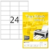 TopStick No. 8705 univerzális 70x36mm méretű, fehér öntapadós etikett címke A4-es íven - 2400 címke / doboz - 100 ív / doboz (TopStick 8705)