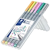 Tűfilc készlet, 0,3 mm, STAEDTLER "Triplus Pastel 334", 6 pasztell szín