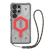 UAG Pathfinder Clear Magnet mágneses tok és csuklópánt Samsung Galaxy S25 Ultra 5G-hez - szürke/piros