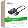 UGREEN 15 cm-es USB külső hangkártya, fekete (30724B)