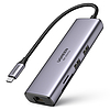 Ugreen 7 az 1-ben többfunkciós HUB USB Type C - 2x USB 3.2 Gen 1 / HDMI 4K 60Hz / SD és TF kártyaolvasó / USB Type C PD 100W / RJ45 1000Mbps (1Gbps) szürke (60515 CM512)