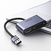 Ugreen adapter konverter USB - HDMI 1.3 (1920 x 1080@60Hz) + VGA 1.2 (1920 x 1080@60Hz) szürke (CM449)