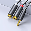 Ugreen audioadapter jack csatlakozó 3,5 mm-es dugasz-2xRCA anyakábel, 0,25 m szürke (AV109)