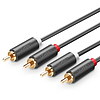 Ugreen AV104 10518 audiokábel 2RCA (dugasz) / 2RCA (dugasz) 2m - szürke