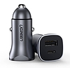 UGREEN car charger CD130, USB, USB-C, 24W, grey (30780)