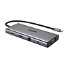 Ugreen CM639 USB-C Hub, HDMI, VGA, 2x USB-C 3.2 10Gbps, 2x USB, SD/TF, RJ45, AUX 3.5mm, PD, 4K 60 Hz (45520)