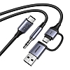 Ugreen CM772 hangkártya, USB-C 3,5 mm-es + USB-C/A-ra (45009)