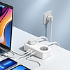 Ugreen elosztó hosszabbító tápkábel 2x USB porttal, 1x USB-C fekete (CD280)
