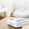 Ugreen elosztó hosszabbító tápkábel 2x USB porttal, 1x USB-C fekete (CD280)