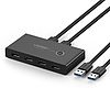 Ugreen kapcsolódoboz HUB switch 4x USB 3.2 Gen 1 USB elosztó két számítógéphez fekete (US216 30768)